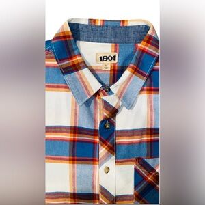 1901 Beautiful Multicolor Western Plaid Shirt Size Large